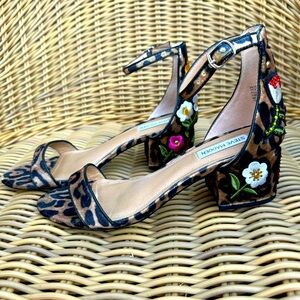 Steve Madden - INCA leopard and embroidery small heel sandals